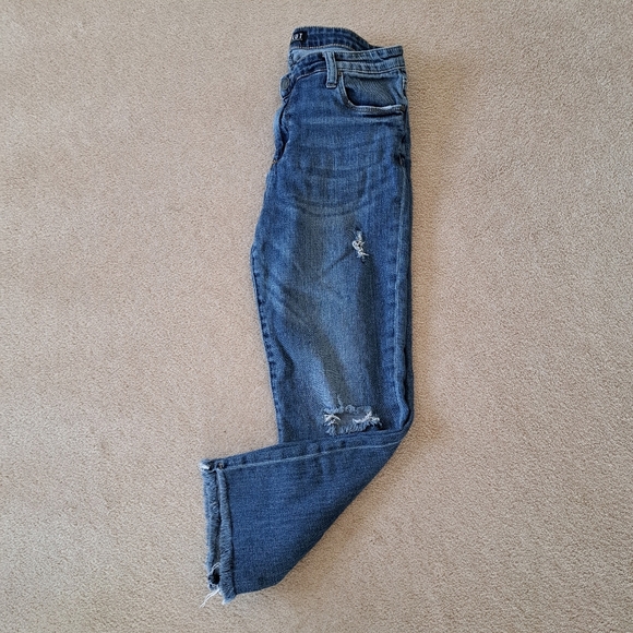 Kut From the Kloth Jeans Womens 8 Blue Distressed Reese Ankle Straight Leg - Picture 13 of 14